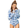 Women's Wynn Zip Front Swim Jacket, Painted Suns - Rash Guards - 1 - thumbnail