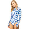 Women's Mila Long Sleeve One Piece, Painted Suns - One Pieces - 1 - thumbnail