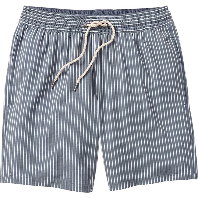 Men's Bayberry Swim Trunk, Dark Denim Stripe - Swim Trunks - 1