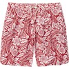 Men's  Anchor Swim Trunk, Red Hawaiian Floral - Swim Trunks - 1 - thumbnail