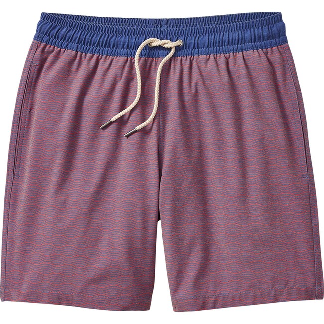 Men's Bayberry Swim Trunk, Red Waves
