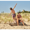 Men's Bayberry Swim Trunk, Red Waves - Swim Trunks - 3