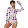 Women's Mila Long Sleeve One Piece Swimsuit, Honey Plum - One Pieces - 1 - thumbnail