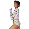 Women's Mila Long Sleeve One Piece Swimsuit, Honey Plum - One Pieces - 2