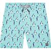 Men's Penguin Swim Trunk,  Soft Blue - Swim Trunks - 1 - thumbnail