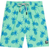 Men's Pineapple Swim Shorts, Green - Swim Trunks - 1 - thumbnail