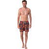 Men's Octopus Swim Shorts, Navy and Orange - Swim Trunks - 2