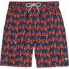 Men's Turtle Swim Shorts, Navy and Orange - Swim Trunks - 1 - thumbnail