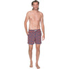 Men's Turtle Swim Shorts, Navy and Orange - Swim Trunks - 2
