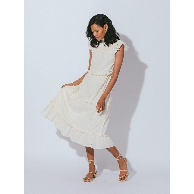 knee length dresses for ladies Linen midi dress with adjustable straps LINDA – Noisy Forest Clothes