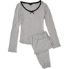 Women's June PJ Set, Gray & Noir - Pajamas - 1 - thumbnail