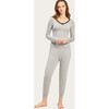 Women's June PJ Set, Gray & Noir - Pajamas - 2