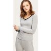 Women's June PJ Set, Gray & Noir - Pajamas - 3