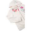 Embroidered Floral Hoodie, Oatmeal - Sweatshirts - 3