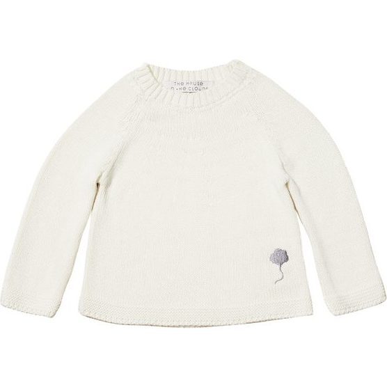 The Neel Sweater in Cotton, Cumulus White - Sweaters - 1 - zoom