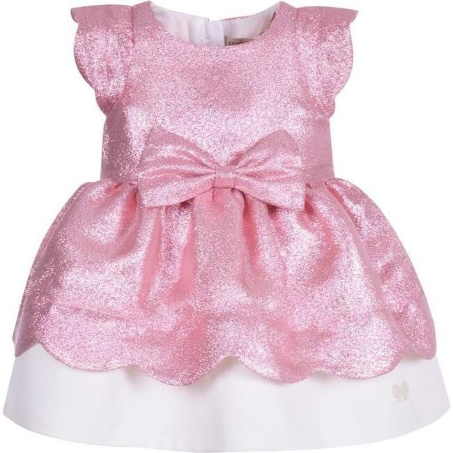Scalloped Bodice Dress & Bloomers, Pink