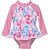 Alissa Infant Ruffle Rash Guard Swimsuit, Pink Lobster - One Pieces - 1 - thumbnail