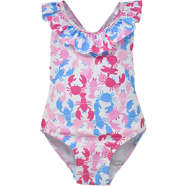 UPF 50 Mindy Crossback Swimsuit, Pink Lobster - One Pieces - 1