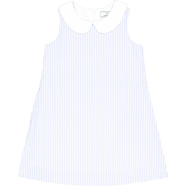 Maddie Seersucker Dress, Blue/White