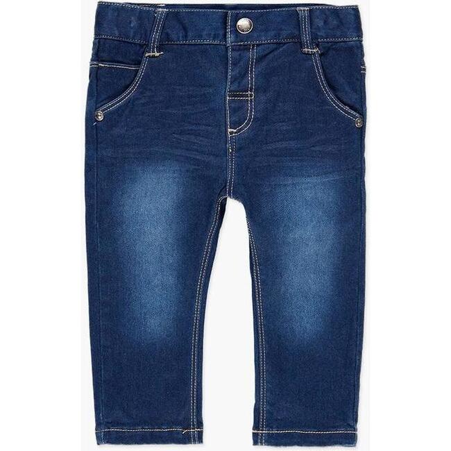 Stretch Jean Pants, Blue - Pants - 1
