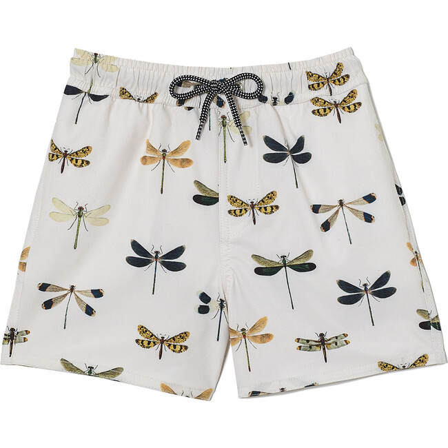 *Exclusive* Boys Nick Trunk, White Dragonfly - Swim Trunks - 1