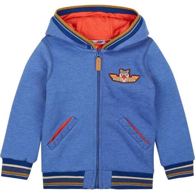 Hawk Sweat Cardigan, Blue - Cardigans - 1