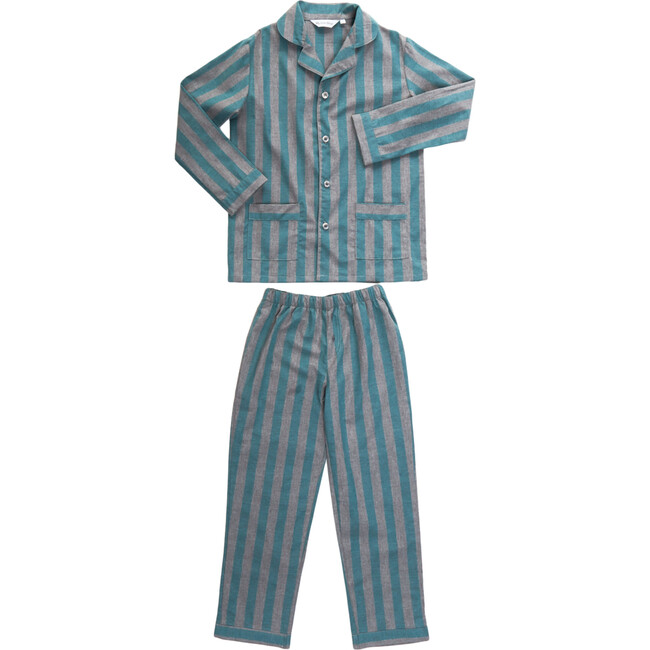 Victor Pyjamas, Green Stripe - Pajamas - 1