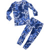 Unisex Blue Tie-Dye Pajamas, Blue - Pajamas - 1 - thumbnail