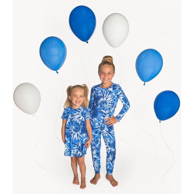 Unisex Blue Tie-Dye Pajamas, Blue - Pajamas - 3