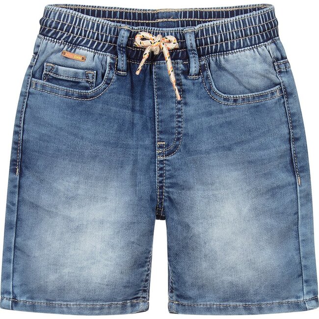 Soft Denim Shorts, Blue - Shorts - 1