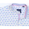 Short Sleeve Mandarin Elephants, Blue - Shirts - 2