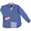 Long Sleeve Siam Sailboats, Ruby Blue - Shirts - 1 - thumbnail