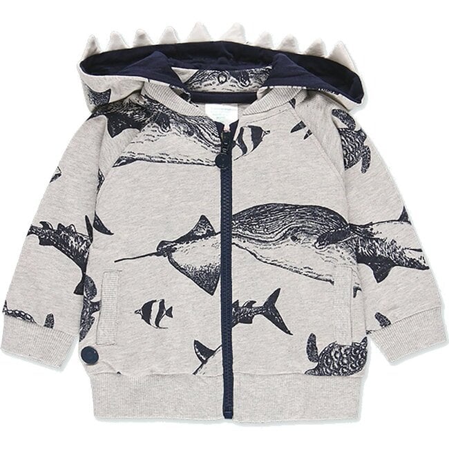 Shark Fleece Jacket, Gray - Boboli Outerwear | Maisonette