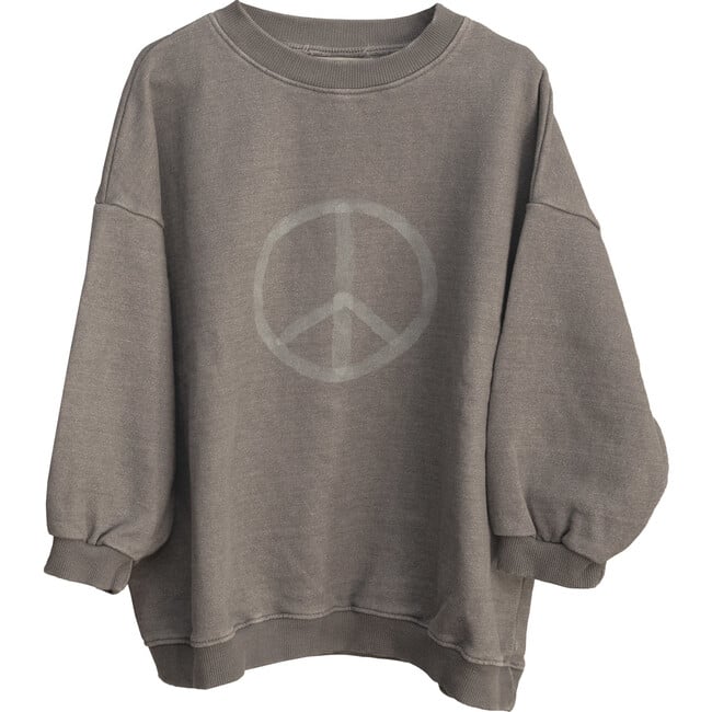 Oversized Peace Sweater, Grey - Sweatshirts - 1