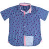 Short Sleeve Siam Sailboats, Ruby Blue - Shirts - 1 - thumbnail