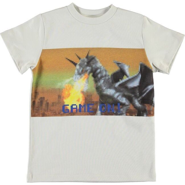 Pixel Dragon Graphic T-Shirt, White