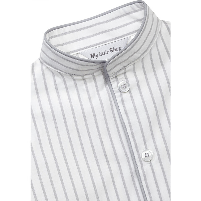 Greg Striped Pyjamas Set, Grey/White - Pajamas - 2
