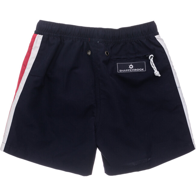 Navy Contrast Panel Volley Board Short - Swim Trunks - 2