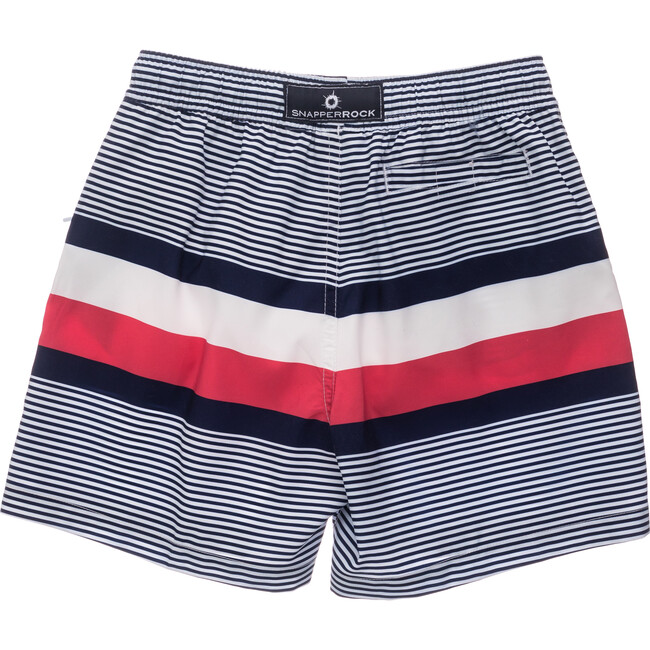 Navy Contrast Stripe Volley Board Short - Swim Trunks - 2