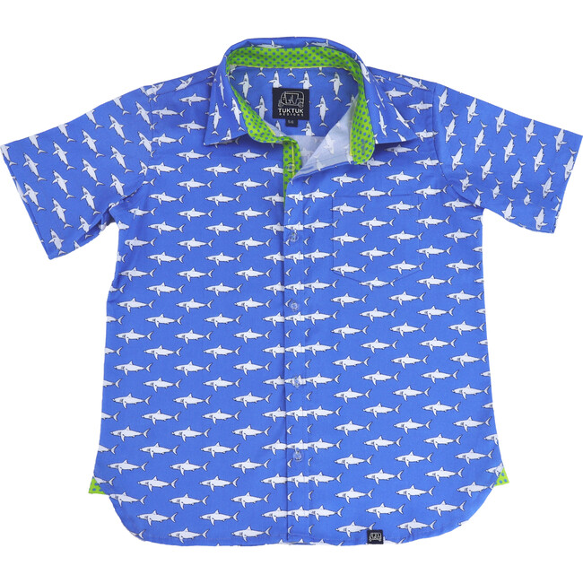 Short Sleeve Mako Sharks, Blue - Shirts - 1