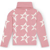Kids Star Dust Sweater, Peach Pink/Snow White - Sweaters - 2