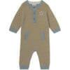 Organic Vilhelm Romper, Slate Blue - Onesies - 1 - thumbnail