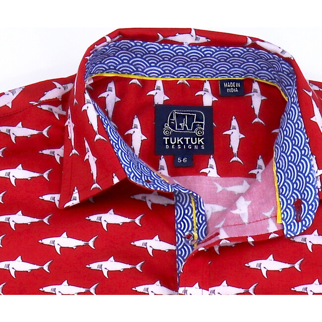 Short Sleeve Mako Sharks, Red - Shirts - 4