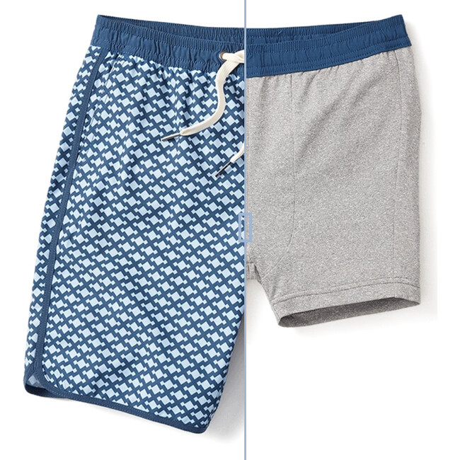Kid's Anchor Swim Trunk, Navy Evergreen - Swim Trunks - 4