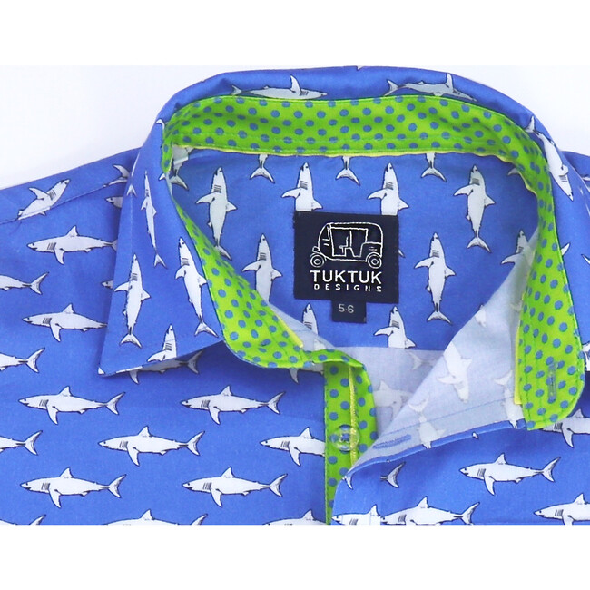 Short Sleeve Mako Sharks, Blue - Shirts - 3