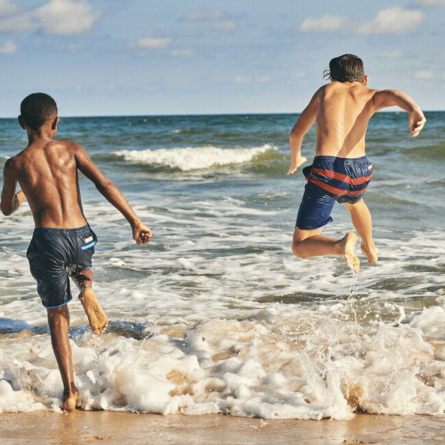 Kid's Anchor Swim Trunk, Red Stripe - Swim Trunks - 4