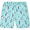 Penguin Swim Trunk,  Soft Blue - Swim Trunks - 2