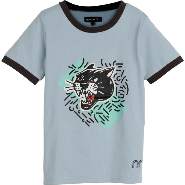 Domino Ringer Tee, Light Blue - Tees - 1