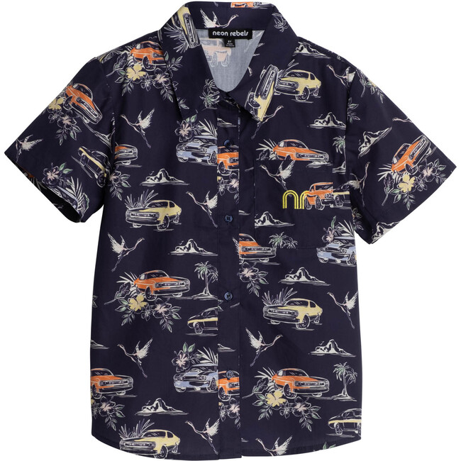 Billie Poplin Shirt, Blueprint Muscle Car - Shirts - 1