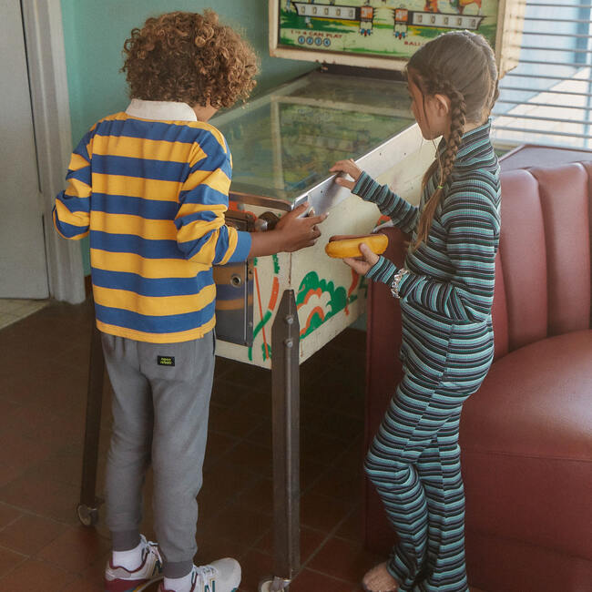 London Rugby Polo, Neon Yellow & Blue - Polo Shirts - 2